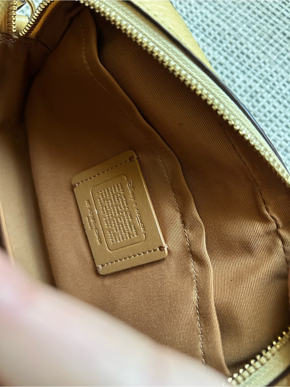 COACH Yellow Pebbled Leather Crossbody with Princess Belle - Picture 7 of 11